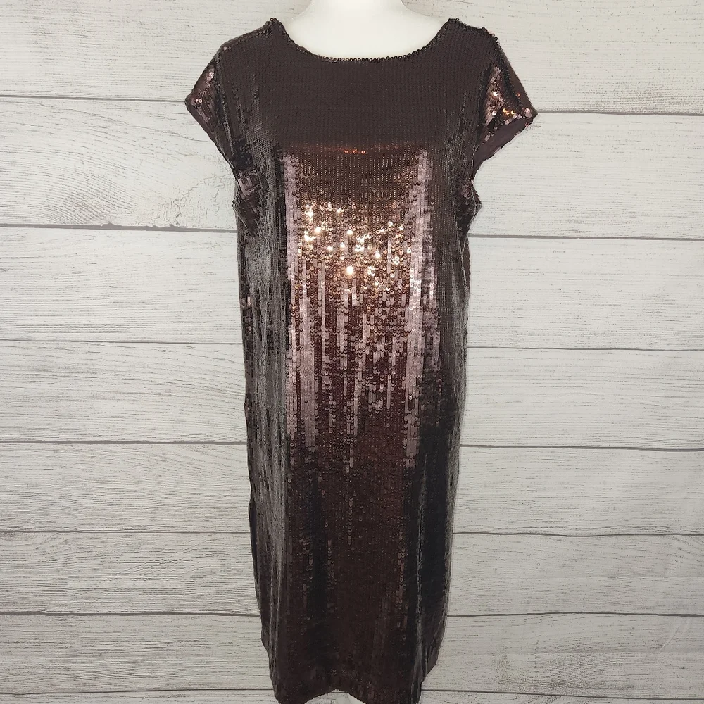 Maeve by Anthropologie Brown Kara Sequined Mini Dress - Picture 3 of 13